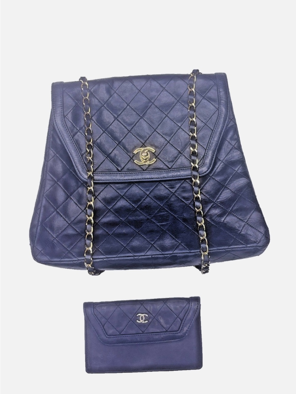 Vintage 1989-1991 Karl Lagerfeld Chanel Black Jumbo Single Flap Bag + Wallet